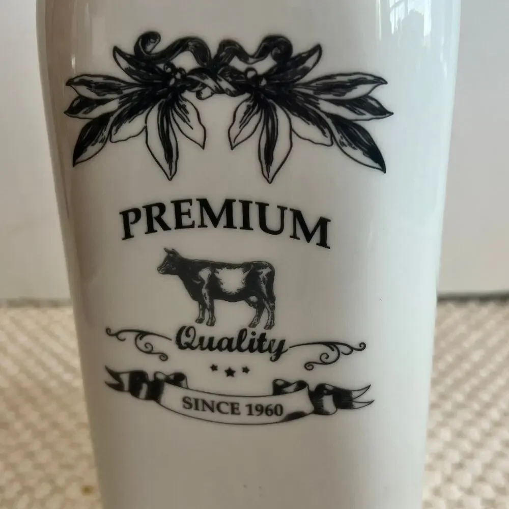 Vintage Fitz & Floyd Premium White Milk Bottle Ceramic approx 9